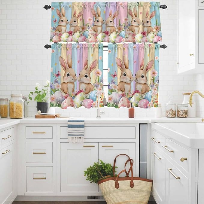 Easter Kitchen Curtains Set 3 Piece - Image 3