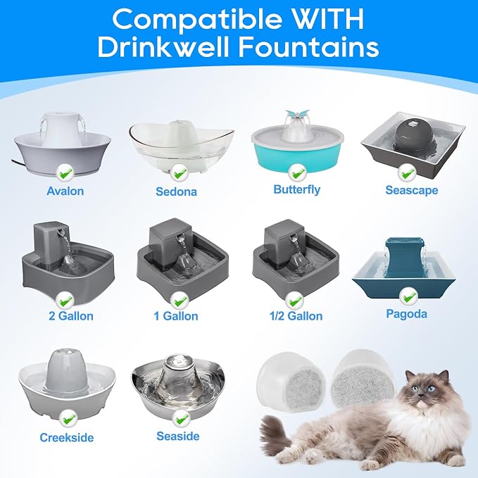Replacement Carbon Filters for Drinkwell, Cat Water Fountain Filter, Dog Pet - Image 2