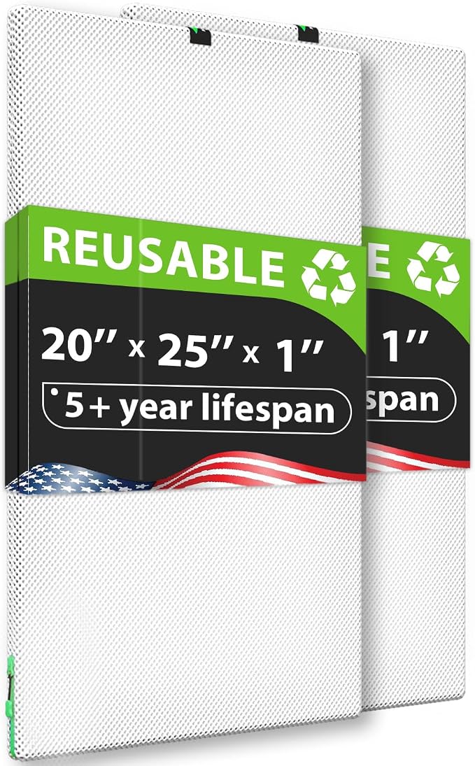 REair 20x25x1 Air filter Pro Kit, Washable and Reusable Air Filter 20x25x1 by Reair