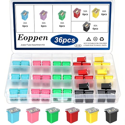 36Pcs Car Fuse Car Fuses Assortment Kit Automotive Low Profile Box Shaped Micro by Eoppen