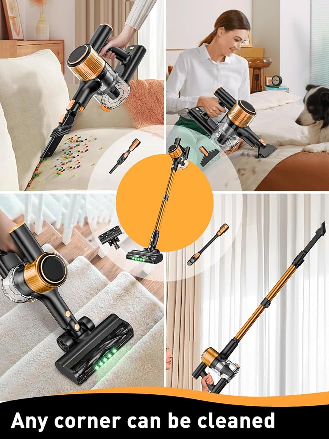 Cordless Vacuum Cleaner, 40Kpa 8 in 1 Powerful Suction Lightweight Stick Vacuum - Image 9