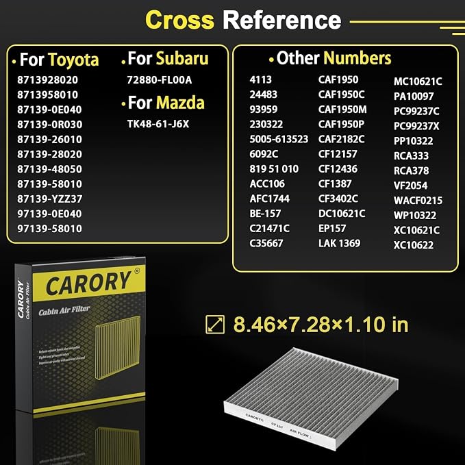 CARORY Cabin Air Filter w/Activated Carbon - Image 4