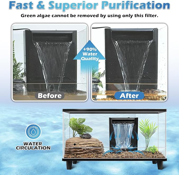 Turtle Tank Filter Aquarium Filter w/ Detachable U-V Light - Image 6
