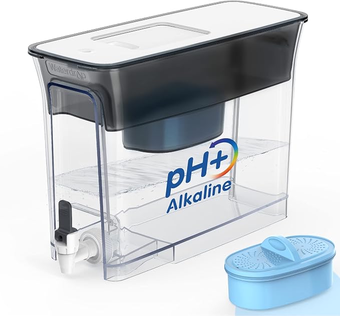 Waterdrop Slim Alkaline Water Filter Dispenser, Large 35-Cup, Up to PH 9.5 by Waterdrop