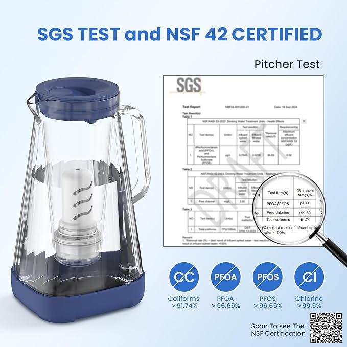 GLACIER FRESH 10 Cup Purela Glass Water Pitcher - Image 3