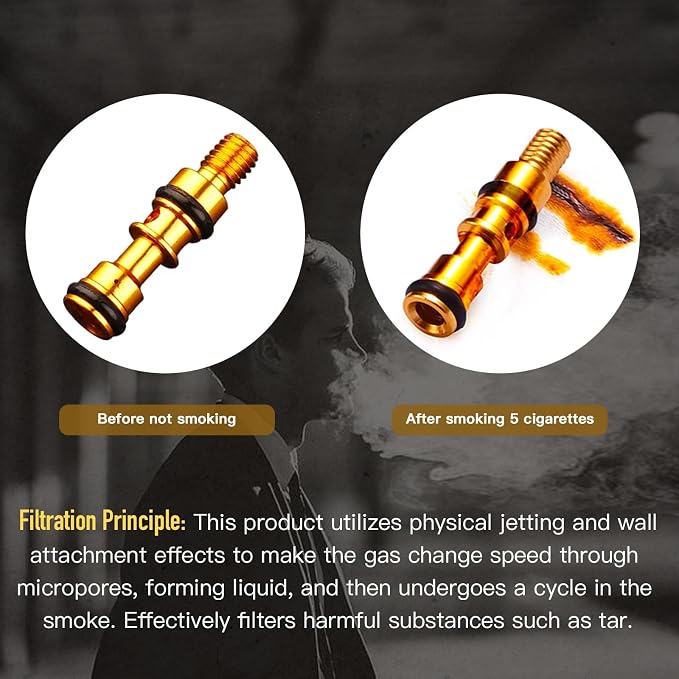 Reusable Washable Cigarette Filter Handcrafted Wood Metal Smoking Cigarette - Image 6