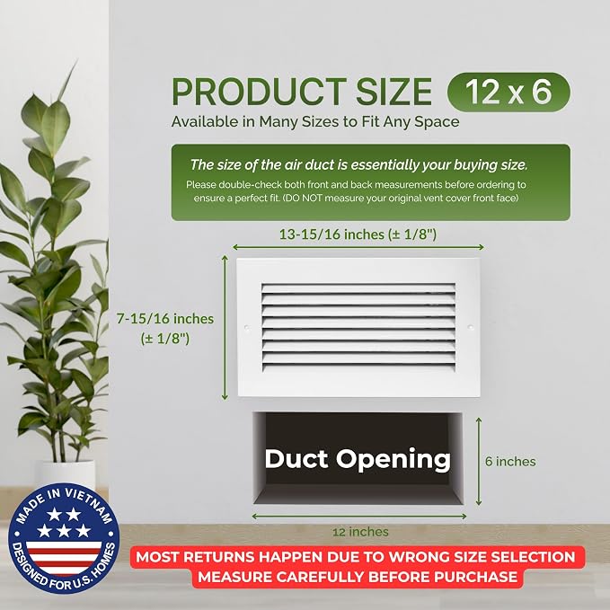 Modern Air Return Grille 12x6 - Image 3