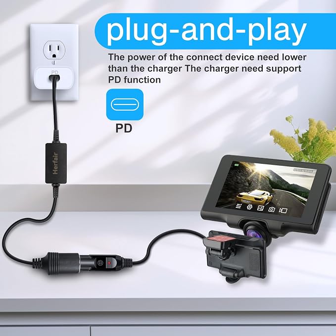 USB C Male to 12V Car Cigarette Lighter Socket Female Converter Adapter Power - Image 8