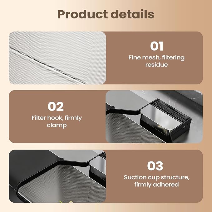 Sink Food Strainer, Suction Cup Drain Basket, Easy Filter - Image 5