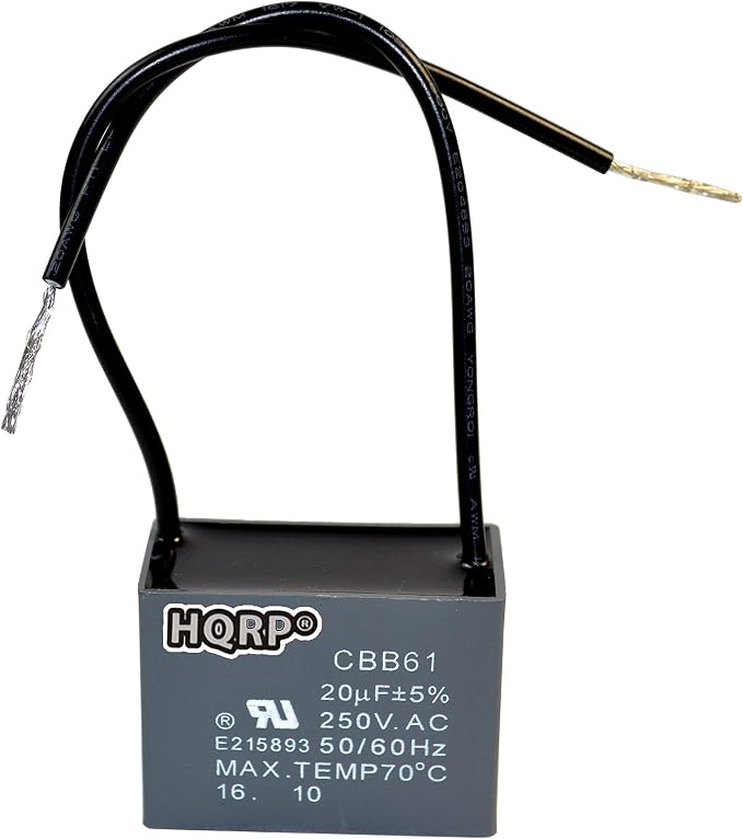 HQRP Ceiling Fan Capacitor CBB61 20uf 2-Wire UL Listed by HQRP