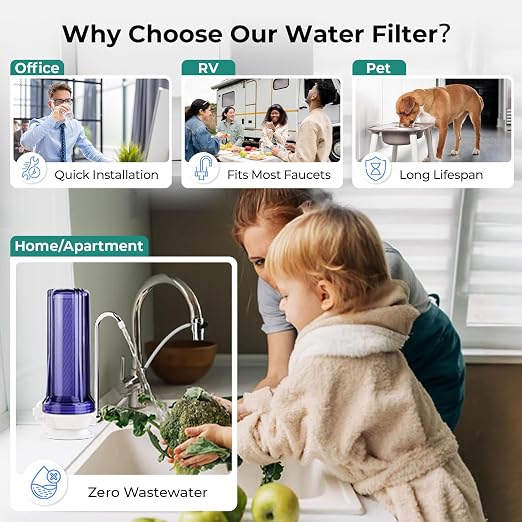 iSpring CKC1C-PB 2.5" x 10" Countertop Water Filter, SGS-Tested, Odors. THMs - Image 6