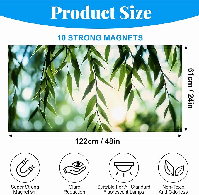 2 Pack Fluorescent Light Covers- 4 x 2 Feet Magnetic Ceiling Light Cover Room - Image 2