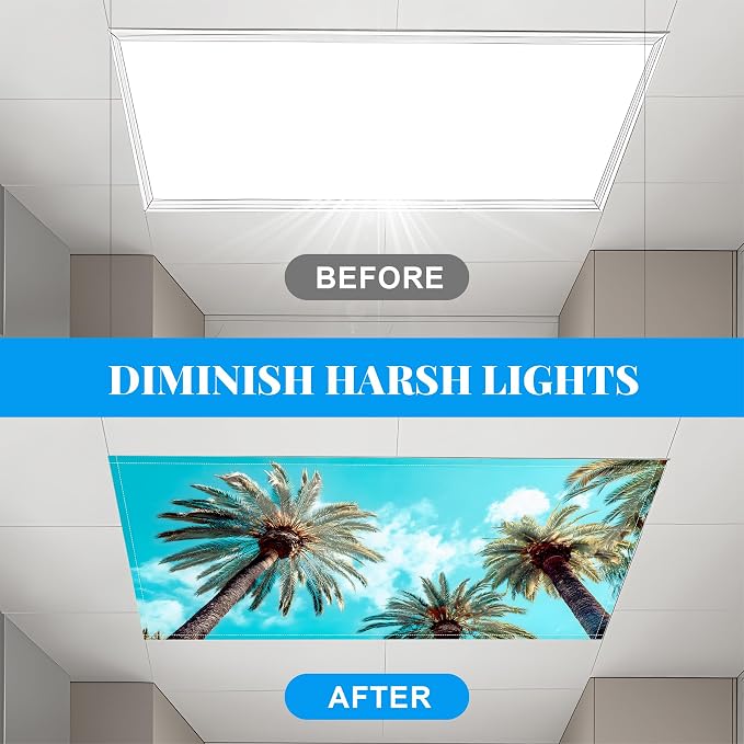 2 Pack Fluorescent Light Covers- 4 x 2 Feet Magnetic Ceiling Light Cover Room - Image 5