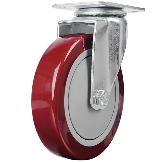 Finnhomy 5 Inch Casters Wheels Set of 4 Heavy Duty Plate Swivel Casters - Image 6