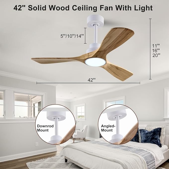 QUTWOB 42" Wood Ceiling Fan - Image 6