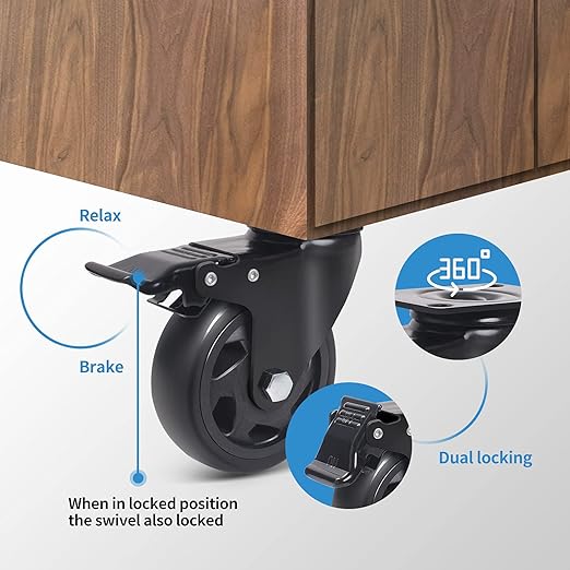 4 Inch Caster Wheels 2000lbs, Casters Set of 4, Heavy Duty Plate Casters - Image 7