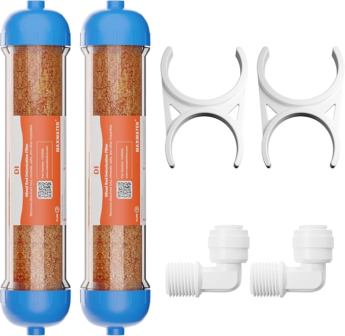Mixed Bed Ion Exchange Aquarium Filter Resin 0 PPM RO DI Refillable Housing by MaxWater