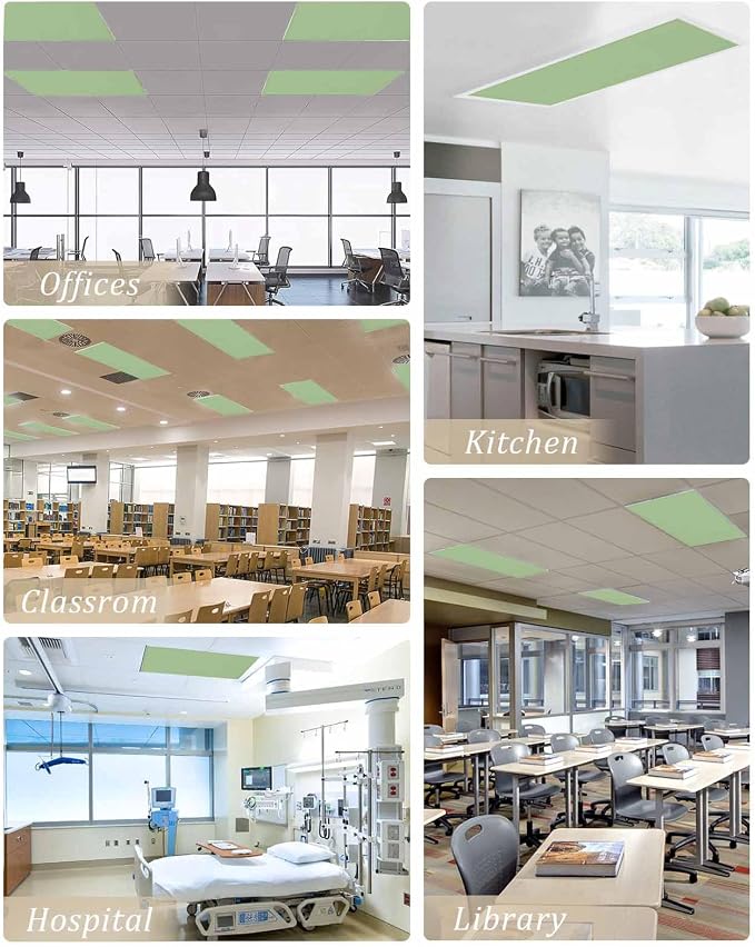 Fluorescent Light Covers for Ceiling Lights Sage Green Magnetic Light Filters 1 - Image 5