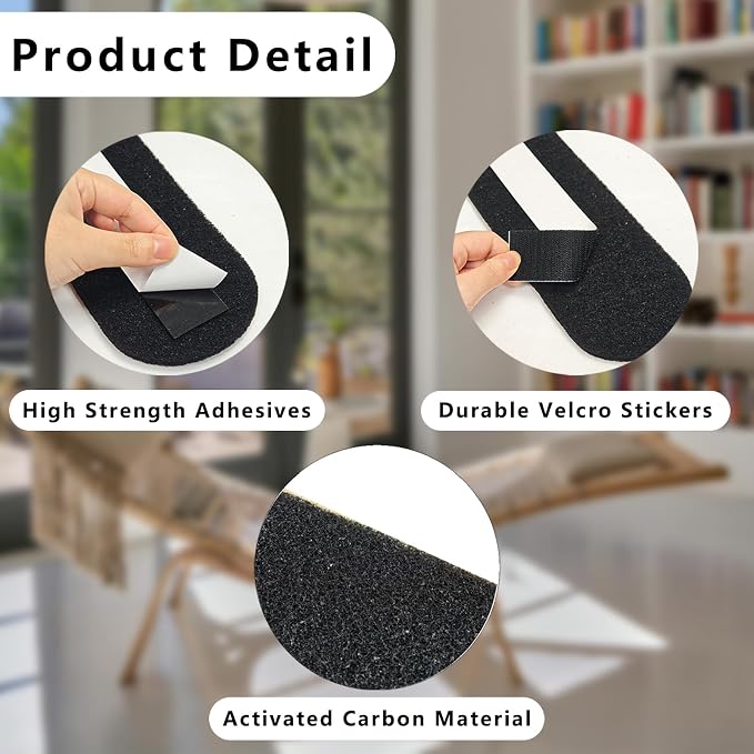 12 Pcs Ceiling Fan Filters for Blades, Activated Coconut Carbon Ceiling Fan - Image 3