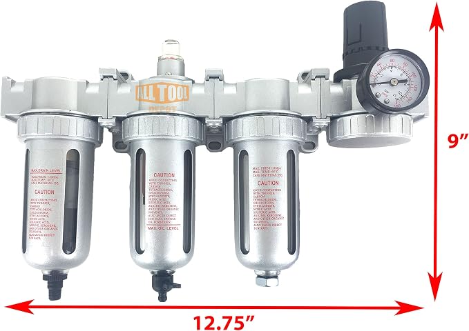 1/4" NPT MID FLOW 4 Stages Filter Coalescing Desiccant Dryer Regulator System - Image 2