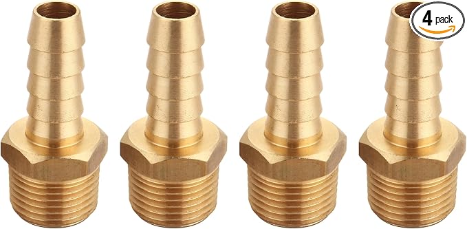 3/8 Inch NPT to 3/8 Inch Barb, Hose Barb Adapter, Air Hose Fittings Brass Pipe by TTANYAHARDWARE