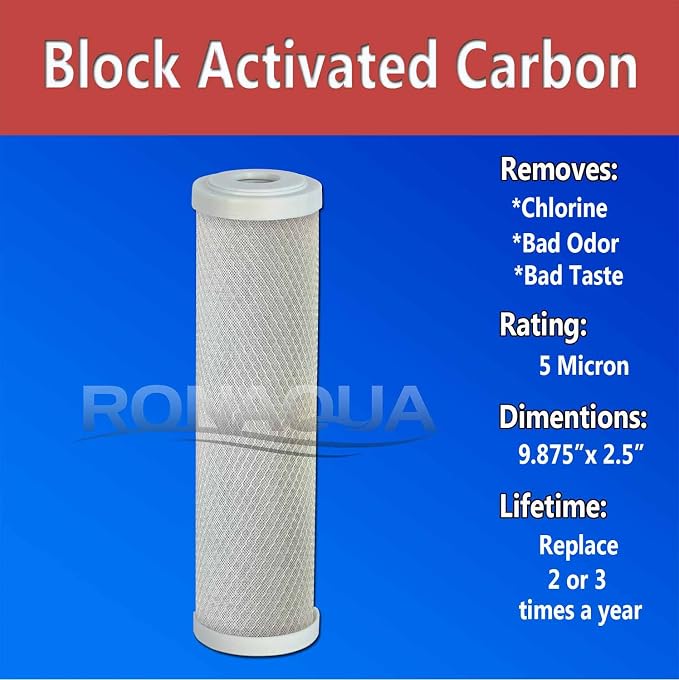 4 Block Activated Carbon 5 Micron Water Filters WELL-MATCHED - Image 2