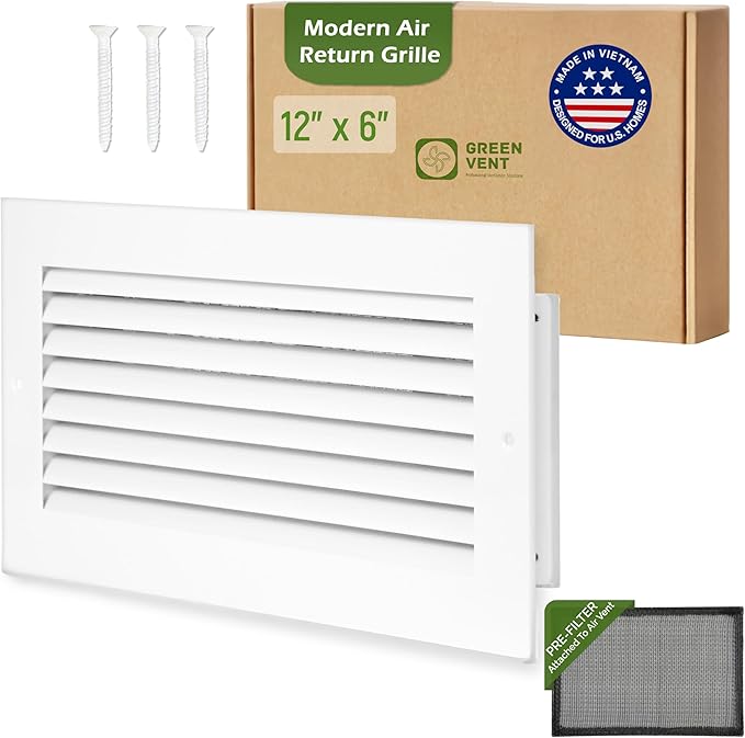 Modern Air Return Grille 12x6 by GREENVENT