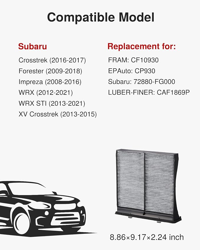 Puroma Cabin Air Filter with Activated Carbon, Replacement - Image 2