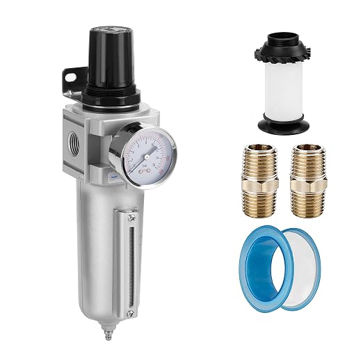 NANPU Industrial Grade Heavy Duty Particulate Filter & Air Regulator, Metal Bowl by NANPU
