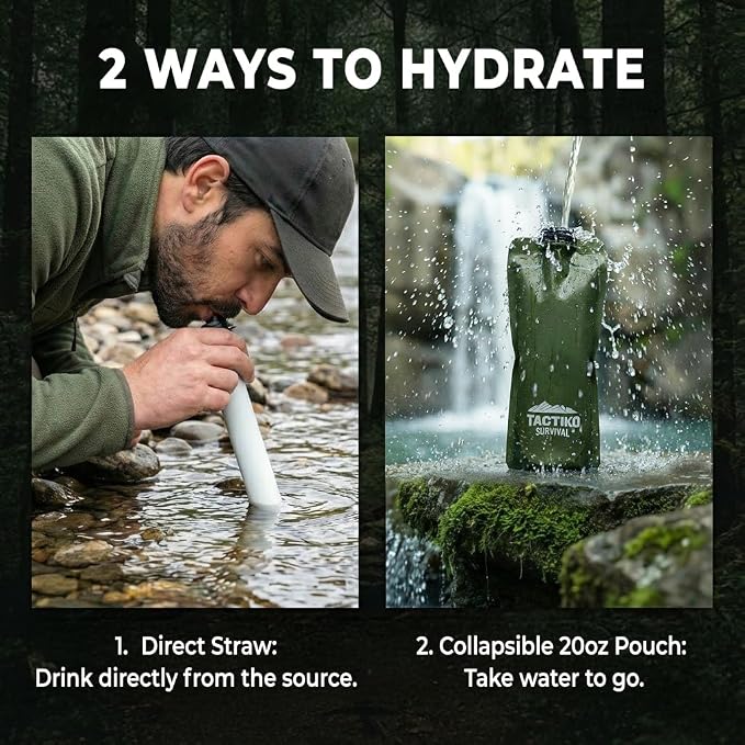 Tactiko Survival 20oz/600ml Purifying Water Bottle Filter Kit - Image 5