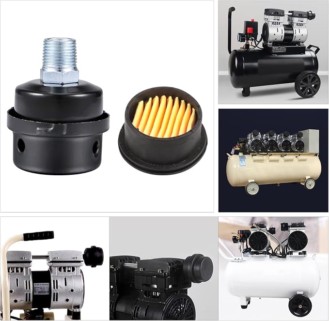 Pack of 2 1/2" Thread Male Thread Diameter 20mm Air Compressor Silencer Filter - Image 7