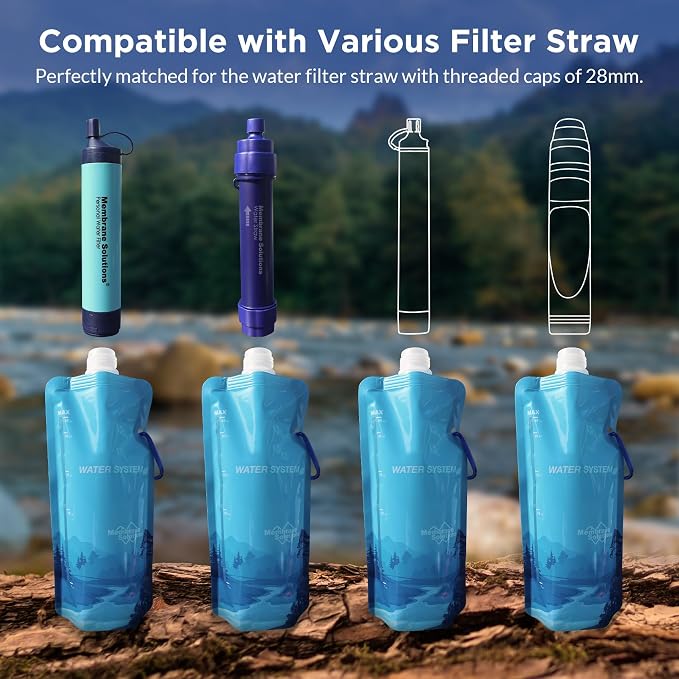 Membrane Solutions Squeezable Water Filtration System, Survival Water Purifier - Image 4