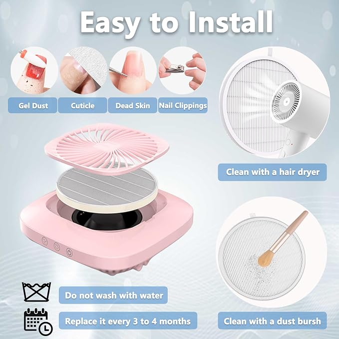 Nail Dust Collector Filter, Replacement Filters Compatible - Image 5