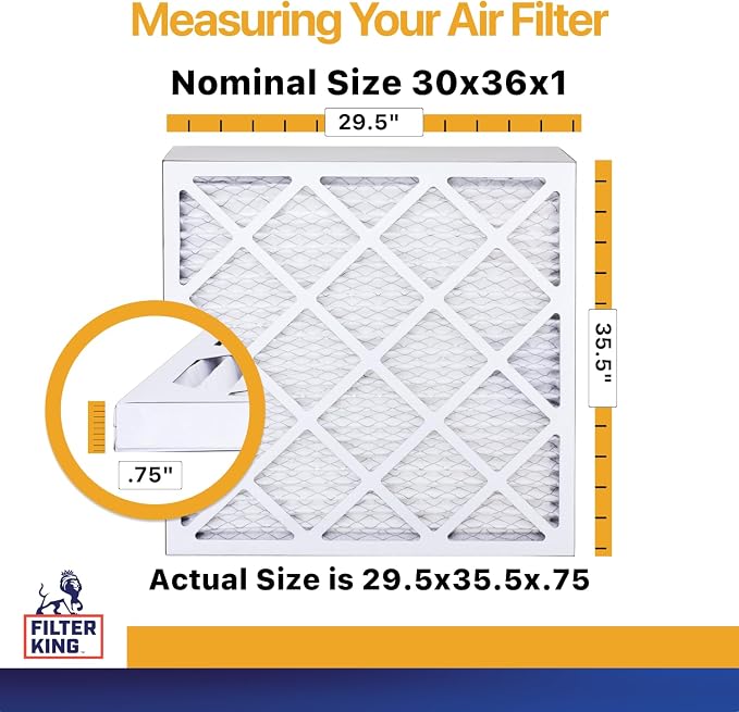 Filter King 30x36x1 Air Filter | 6-PACK | MERV 13 | HVAC Pleated AC Furnace - Image 2