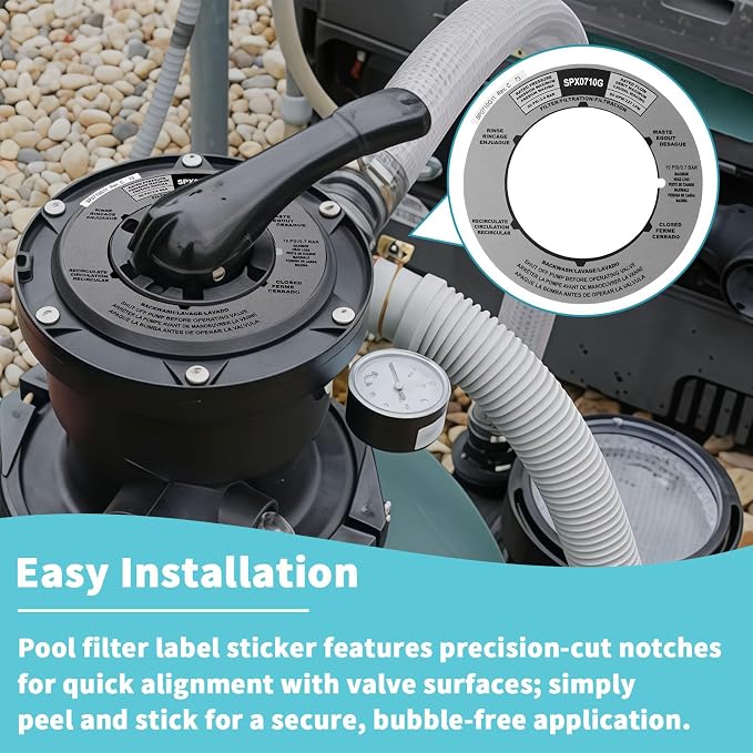 SPX0710G Sand Filter Valve Label Sticker Compatible - Image 6
