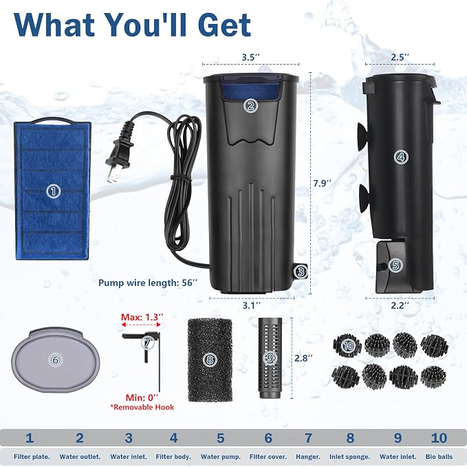 Turtle Tank Filter Aquarium Internal Filter - Image 7