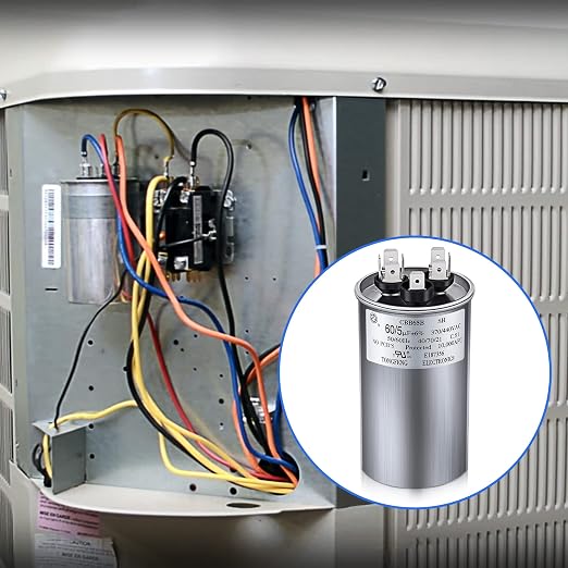 60/5 MFD uF 370/440V CBB65 Dual Run Round Capacitor - Image 7