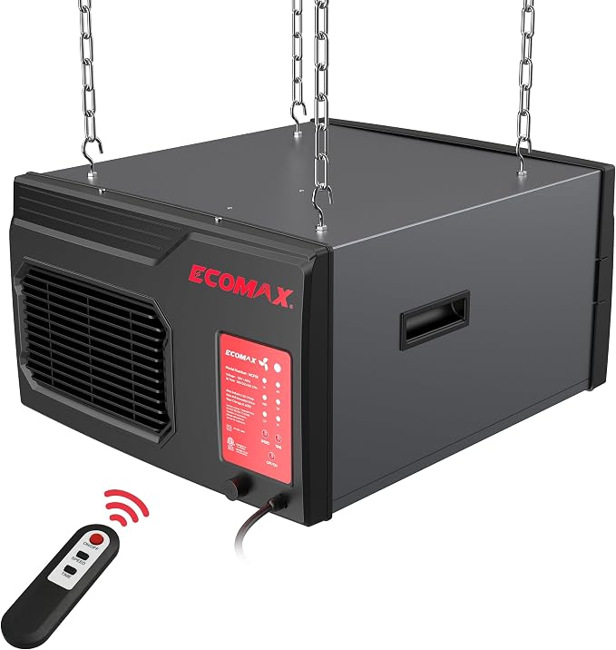 MCF03 Air Filtration System Woodworking, 3-Speed Hanging Ceiling Shop Air by Ecomax