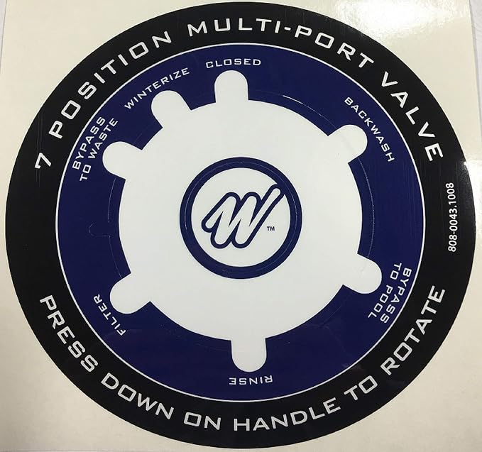 Waterway Plastics Filter Valve Label Decal Sticker 808-0043 fits WVS003 by Waterway