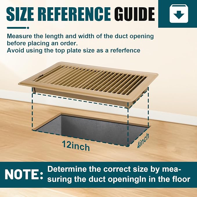 VOISEN Floor Register 4x12, 4 Pack Floor Vent Covers, Steel Adjustable Air - Image 5