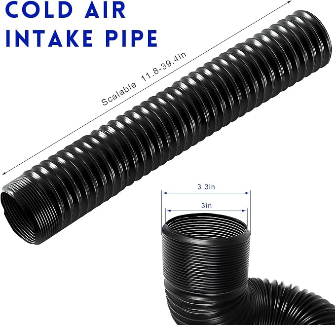 Sun Walker 3 Inch Cold Air Intake Pipe, Flexible Air Filter Intake Hose - Image 2