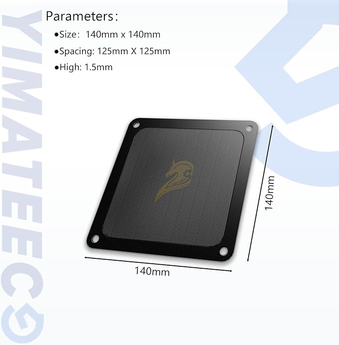140mm Fan Filter PC Dust Filter Computer Fan Grills Dust Mesh Magnetic Frame PC - Image 5
