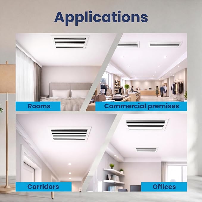 Aluminum 1-Way Air Supply Vent Register 8x14 Wall Ceiling HVAC Cover Quiet - Image 5