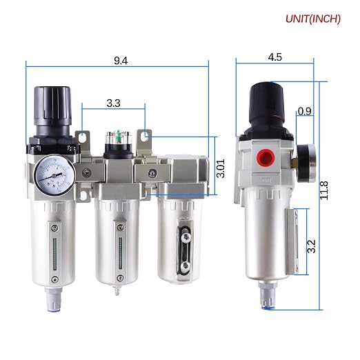 1/2 Inch NPT Industrial Grade Three Stage Air Drying System, Particulate Filter - Image 2