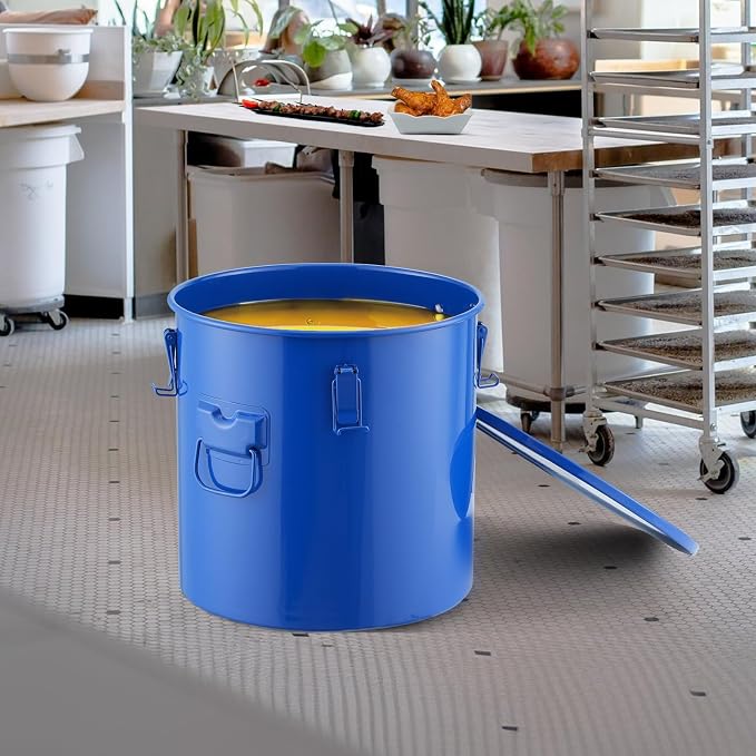 VEVOR Fryer Grease Bucket, 10 Gal Oil Disposal Caddy Carbon Steel Fryer Oil - Image 8