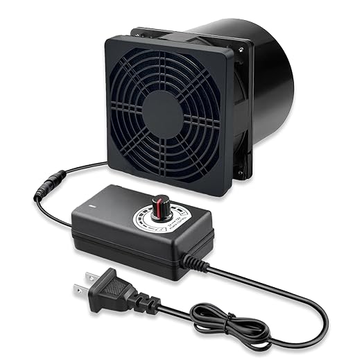 120mm Solder Fume Extractor Exhaust Fan, AC 100V-240V Variable Speed Dual Ball by YOWEEBREEZE