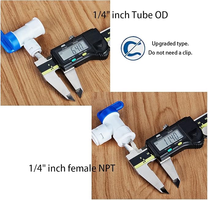 1/4" FNPT to 1/4" Push to Connect Elbow Tank Ball Valve - Image 3