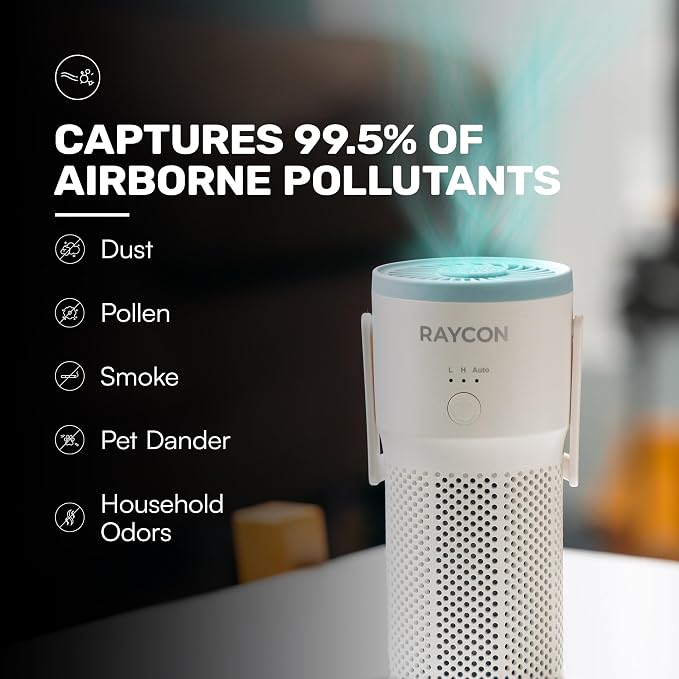 Raycon Portable Air Purifier, H13 Replaceable Hepa Filter, Adjustable Speeds - Image 4
