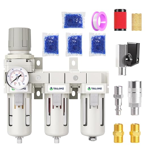 TAILONZ PNEUMATIC 0-150PSI 1/2 Inch NPT Grade 3 Stage Air Drying System by TAILONZPNEUMATIC