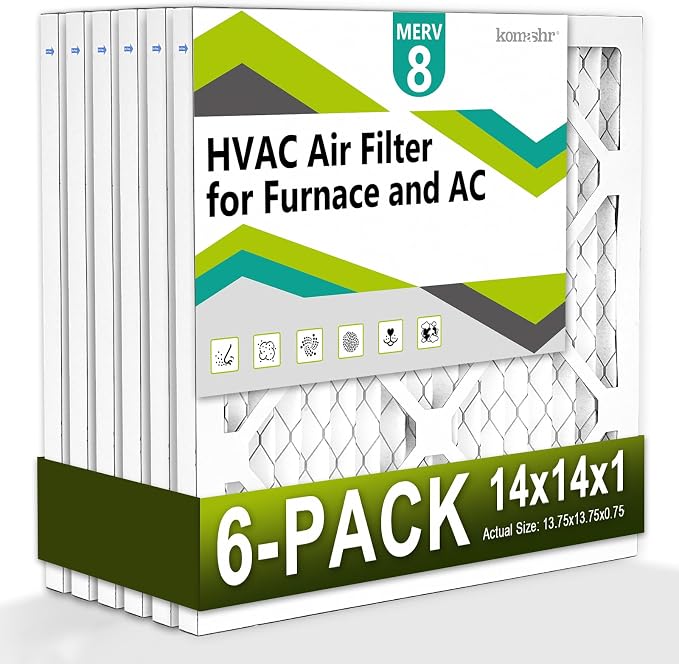 14x14x1 Air Filter MERV 8, HVAC/Furnace AC Filter Replacement, Dust by Komashr